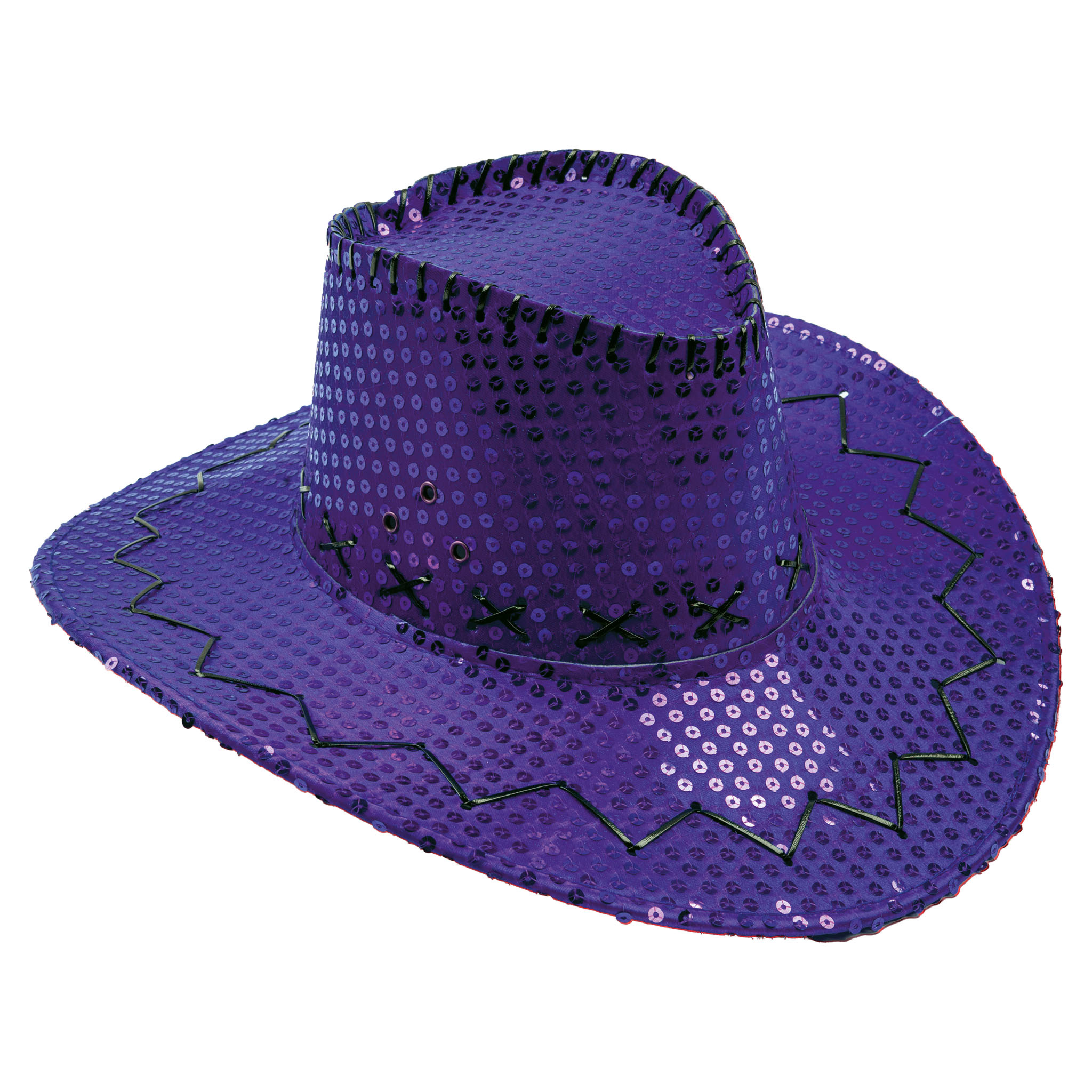 Hoed Cowboy Sequin Paars afbeelding