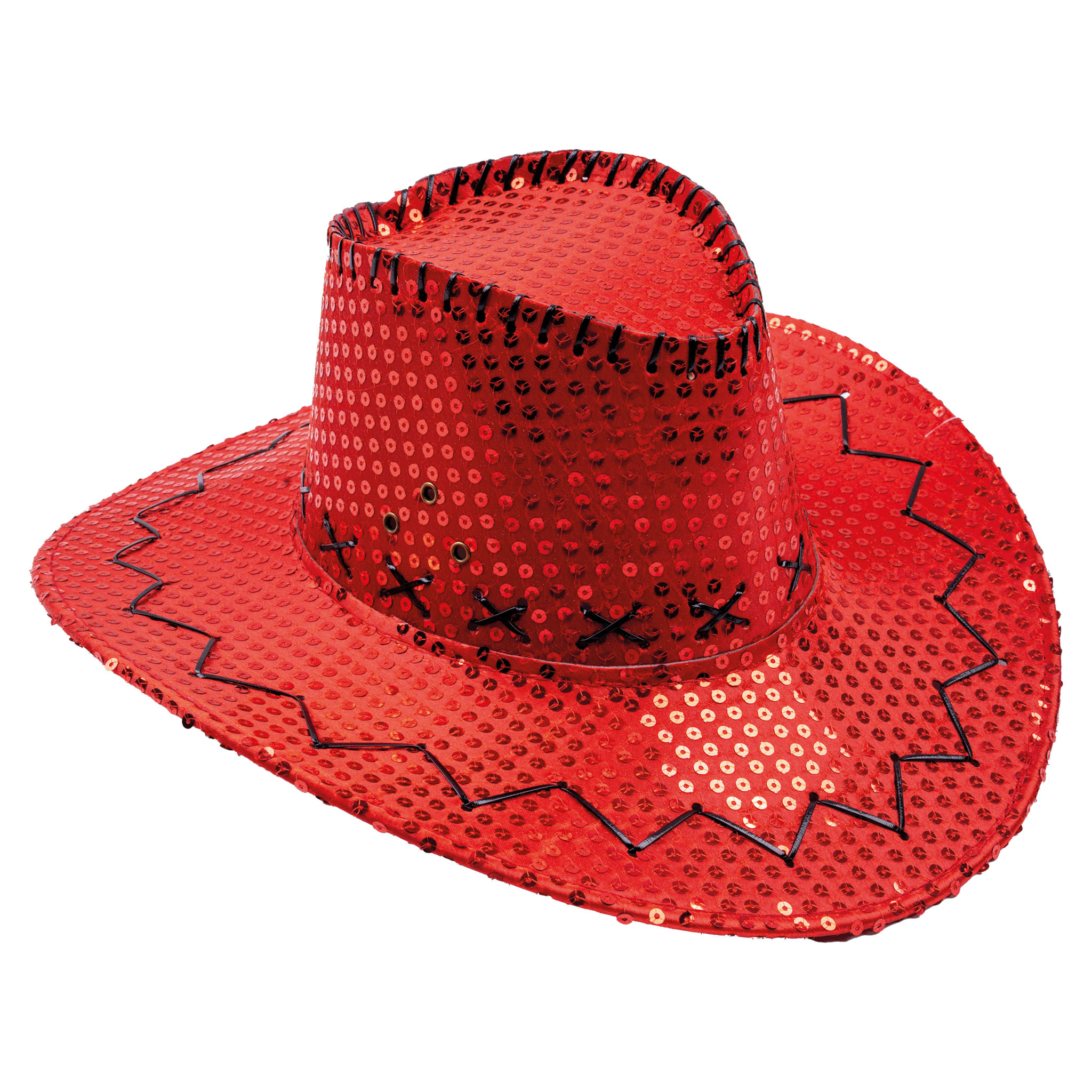 Hoed Cowboy Sequin Rood afbeelding
