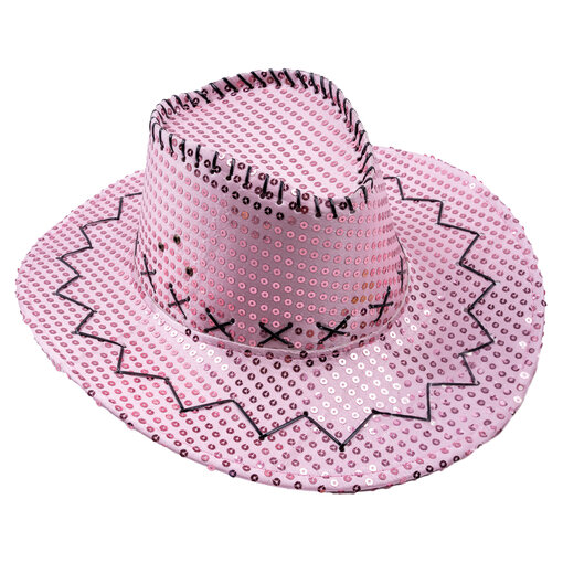 Roze cowboyhoed met pailletten