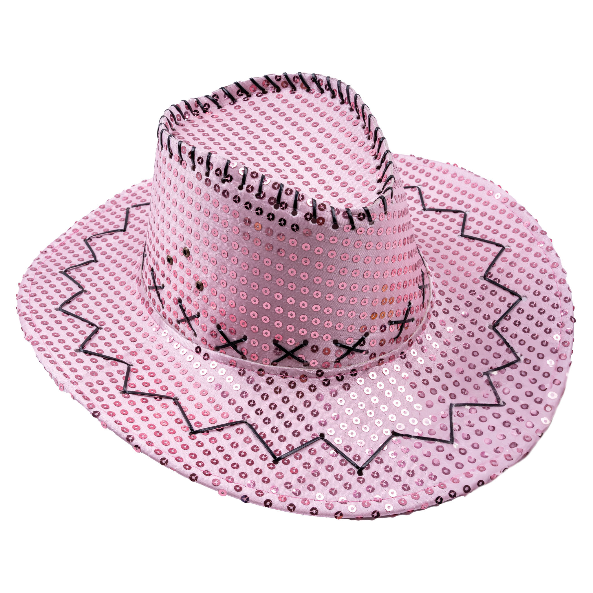 Roze cowboyhoed met pailletten afbeelding