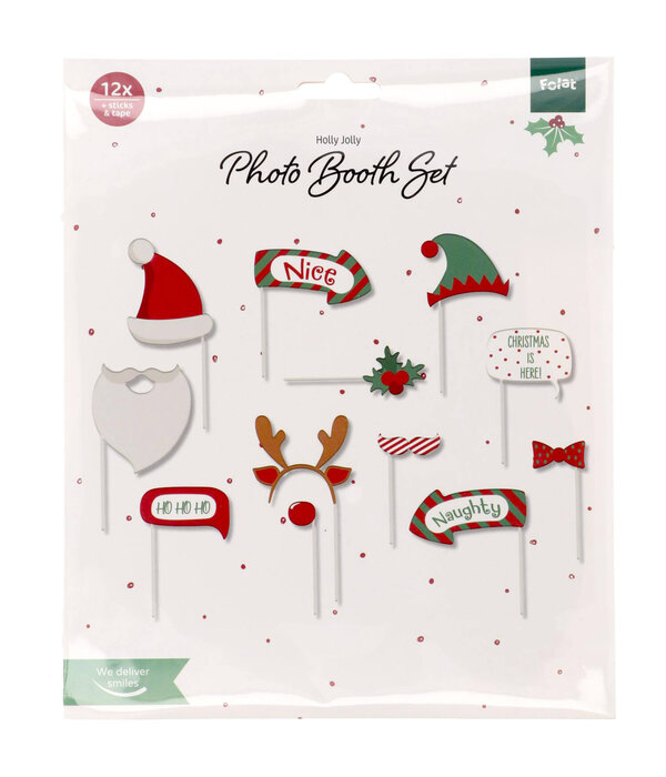Photobooth Accessoires Holly Jolly Christmas (12st)