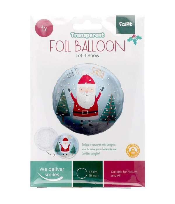 Folieballon 'Let it snow' Holly Jolly (45cm)