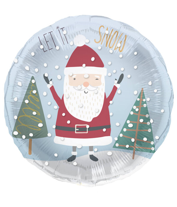 Folieballon 'Let it snow' Holly Jolly (45cm)