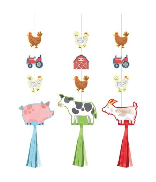 Hangdecoratie Boerderijdieren Farmhouse Fun (3st)