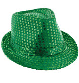 Disco Hoed met Pailletten Groen