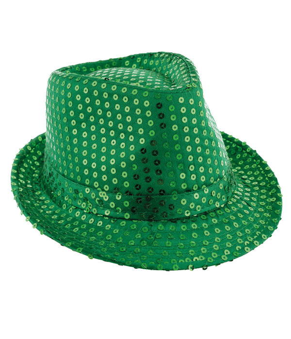 Disco Hoed met Pailletten Groen