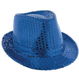 Blauwe pailletten hoed