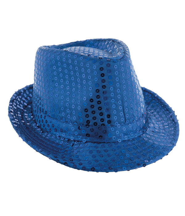 Blauwe pailletten hoed