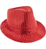 Gangsterhoed pailletten rood