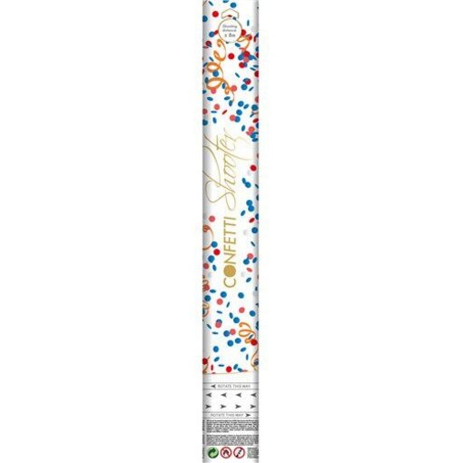 Confetti Shooter Rood/Wit/Blauw/Oranje (40cm)