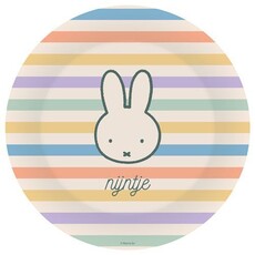 Nijntje Pastel Borden Met Gekleurde strepen (8st)