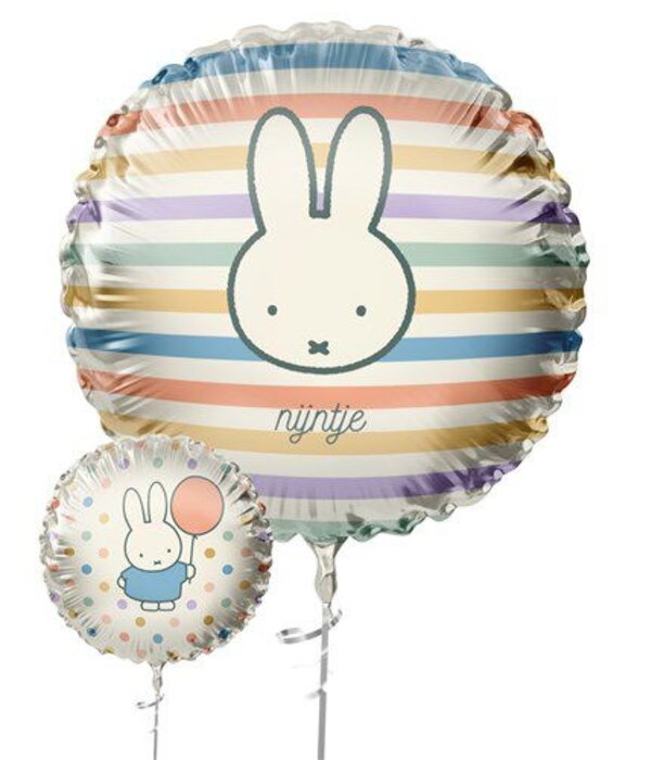 Folieballon Nijntje Pastel Met 2 Dessins (45cm)