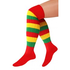 Kniekousen Lang Rood/Geel/Groen Gestreept