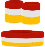 Zweetbandjes Set  Rood/Wit/Geel Oeteldonk