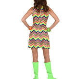 Neon Jurk Dames Multicolors Zigzag