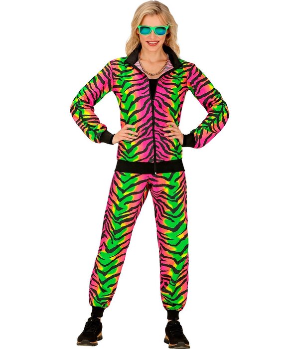 Neon Rave Trainingspak Zebraprint Gekleurd