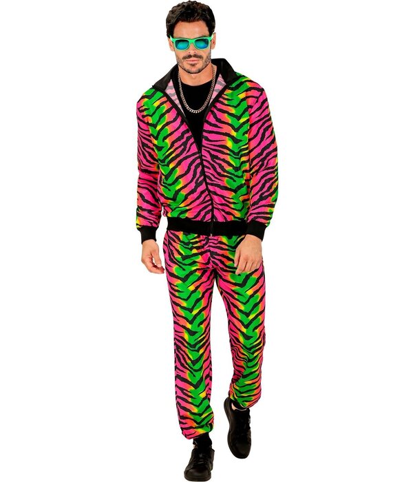 Neon Rave Trainingspak Zebraprint Gekleurd