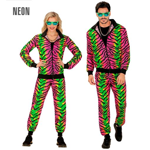 Neon Rave Trainingspak Zebraprint Gekleurd
