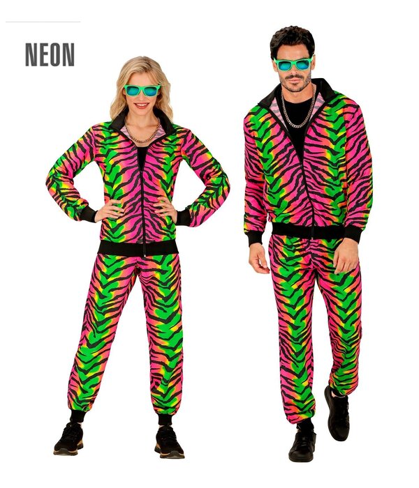 Neon Rave Trainingspak Zebraprint Gekleurd