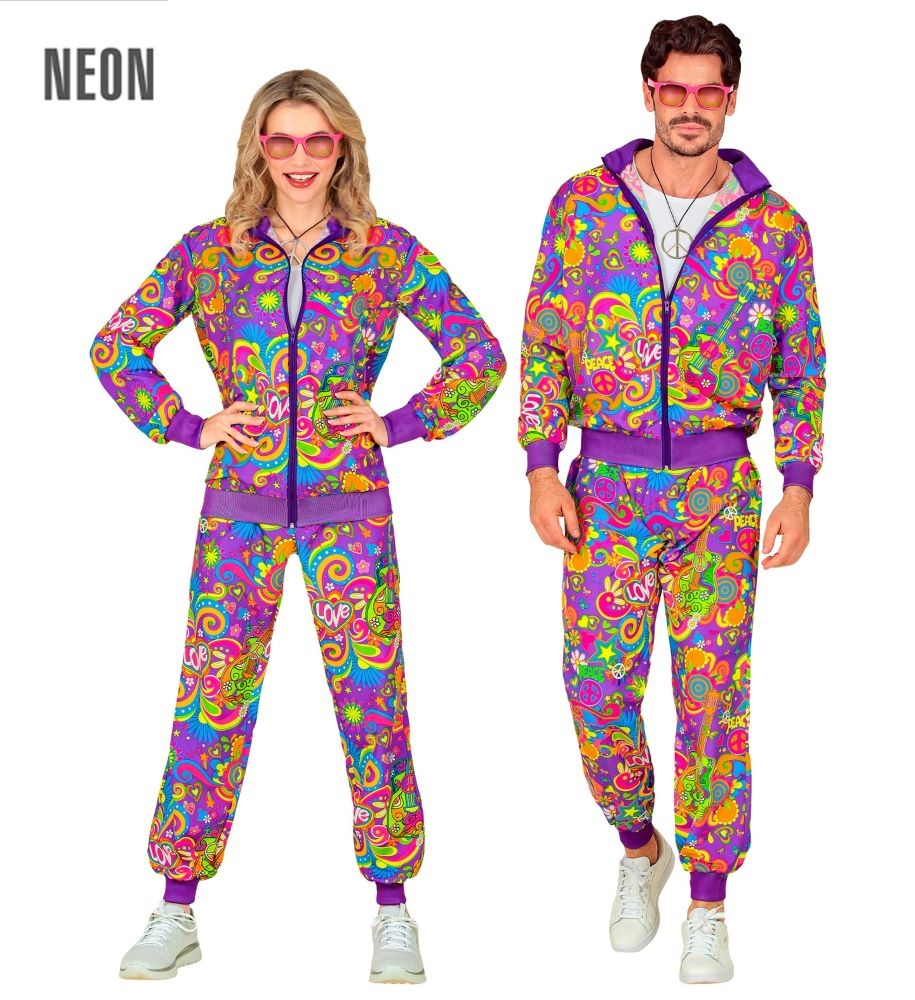 Neon Flower Power Trainingspak Paars afbeelding