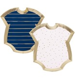 Gender Reveal Bordjes Rompertjes Blauw/Roze (8st)
