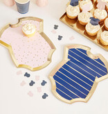 Gender Reveal Bordjes Rompertjes Blauw/Roze (8st)