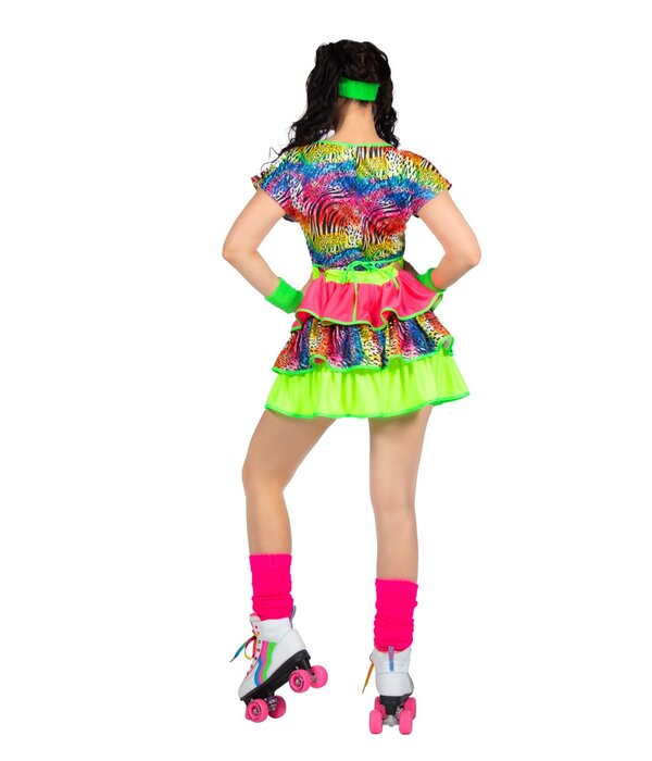 Jurk 80's Neon Tijgerprint Dames