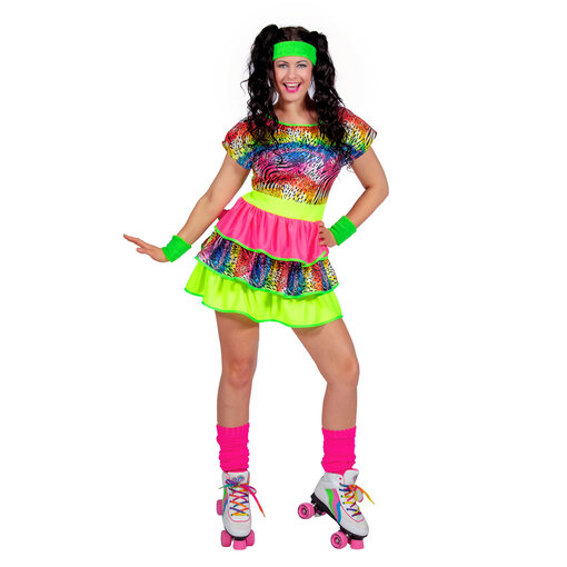 Jurk 80's Neon Tijgerprint Dames