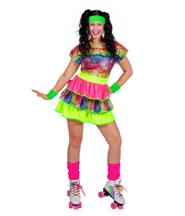 Jurk 80's Neon Tijgerprint Dames