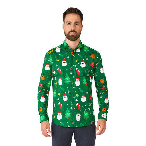 Kerst Overhemd Santaboss Heren