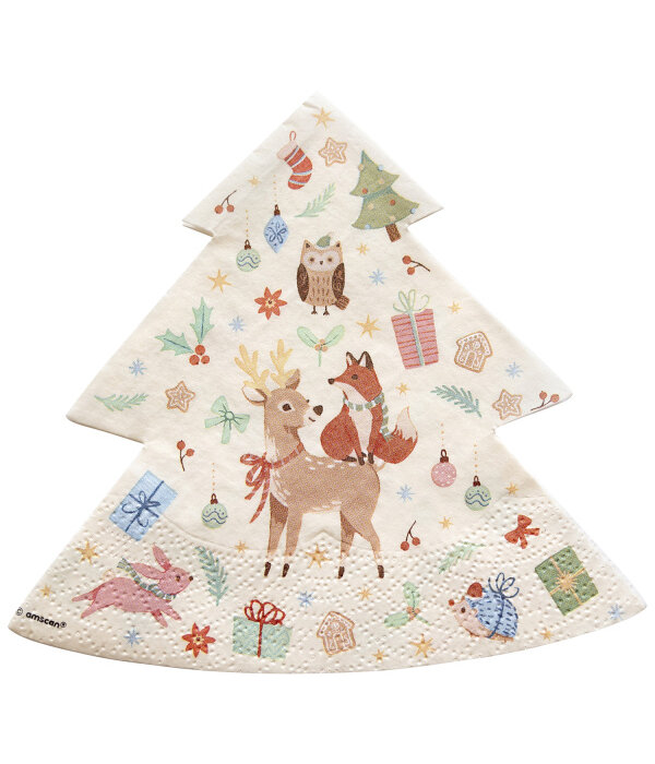 Winter Woodland Kerstboom Servetten (16st)