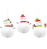 Blije Sneeuwman Hangdecoratie (3st)