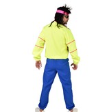 80's Neongeel/Blauw Zigzag Pak Heren