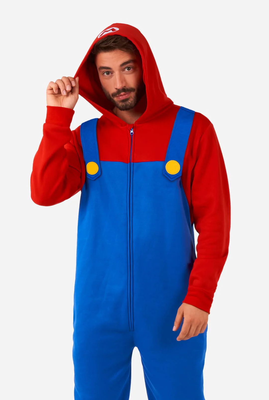OppoSuits Mario Onesie - Nintendo Jumpsuit - Kleding voor Mario Outfit - Thema Huispak - Blauw - Maat: L