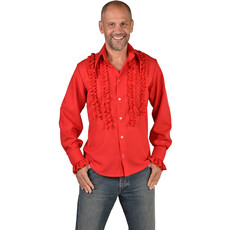 Party Blouse Rouches Zijden Rood