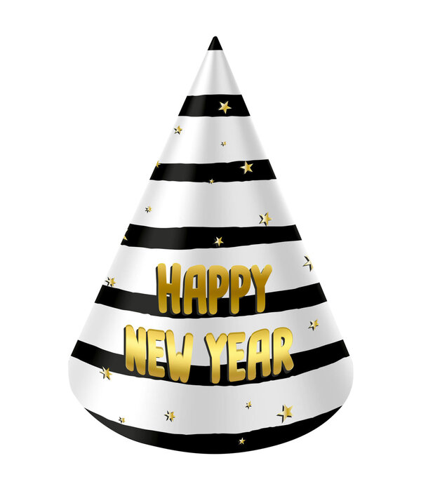 Feesthoedjes BlackGold HNY 10 cm (6st)