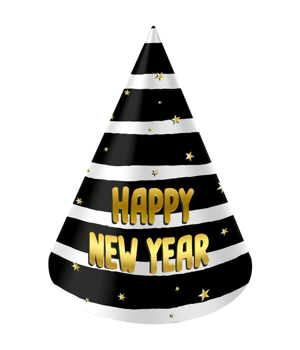 Feesthoedjes BlackGold HNY 10 cm (6st)