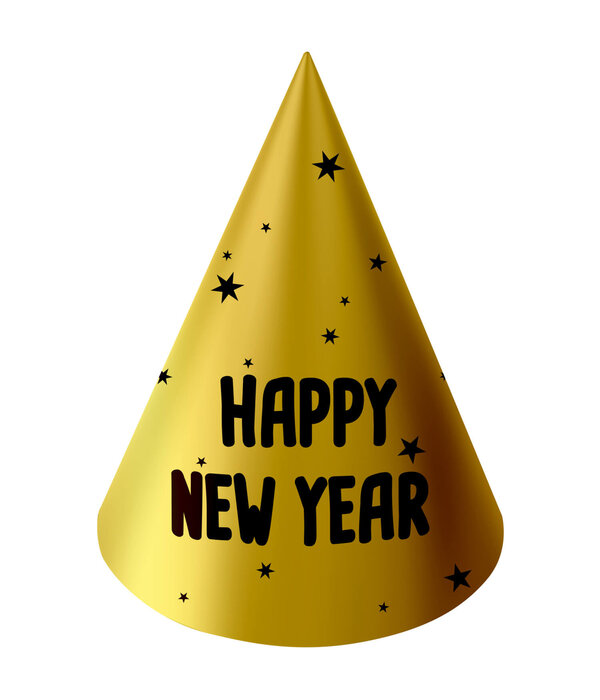 Feesthoedjes BlackGold HNY 10 cm (6st)