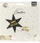 Onderzetters BlackGold HNY 12x14cm (6st)