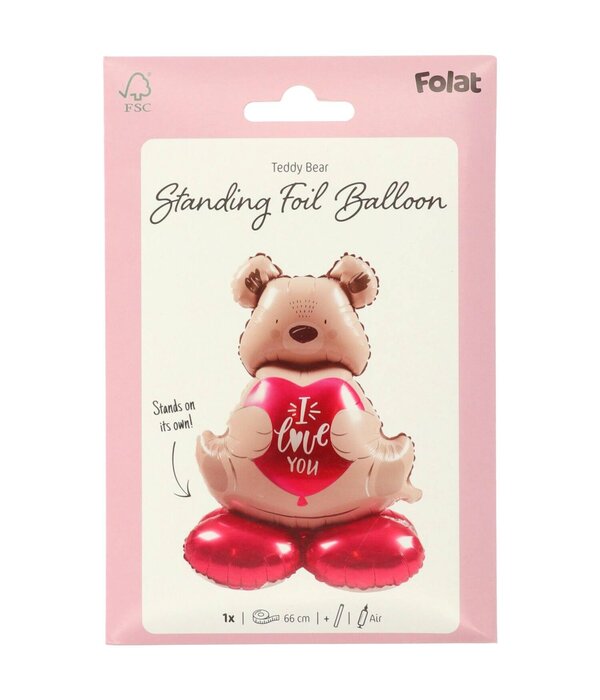 Staande Folieballon Ombre Love Beer "I love you" (66cm)