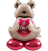 Staande Folieballon Ombre Love Beer "I love you" (66cm)