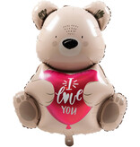 Folieballon Valentijn Ombre Love Teddy Beer "I love you (56 cm)