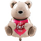 Folieballon Valentijn Ombre Love Teddy Beer "I love you (56 cm)