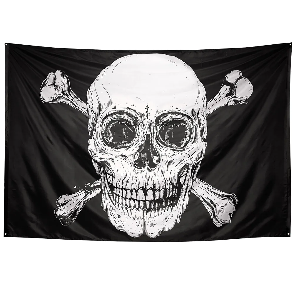 Reuzenvlag XXL Piraten Skull (200x300cm) afbeelding