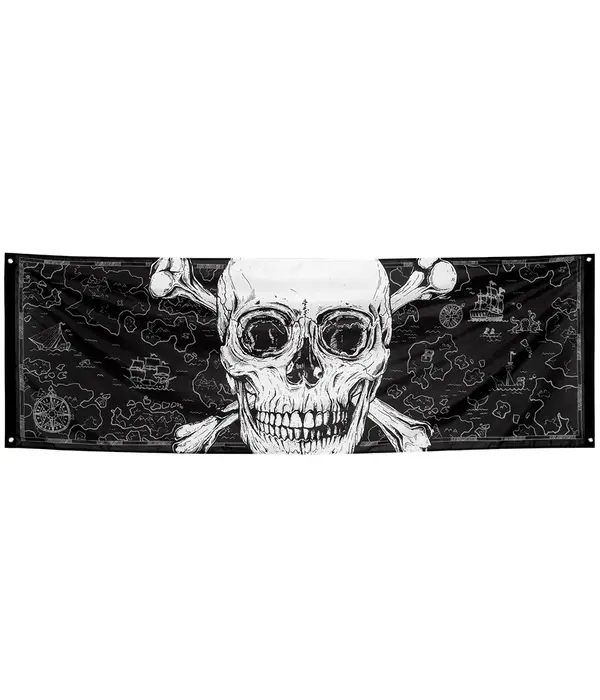 Polyester Banner Piraten Skull (74x220 cm)