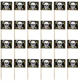 Set 24 Vlaggenprikkers Piraten (7cm)