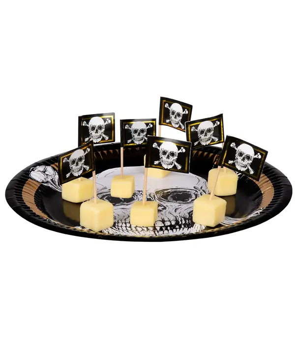 Set 24 Vlaggenprikkers Piraten (7cm)