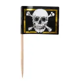 Set 24 Vlaggenprikkers Piraten (7cm)