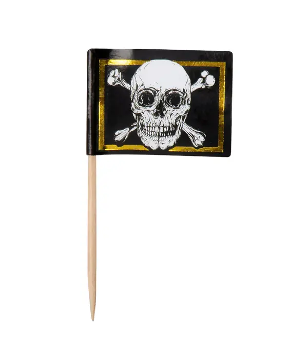 Set 24 Vlaggenprikkers Piraten (7cm)