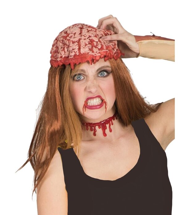 Pruik met hersenen Halloween